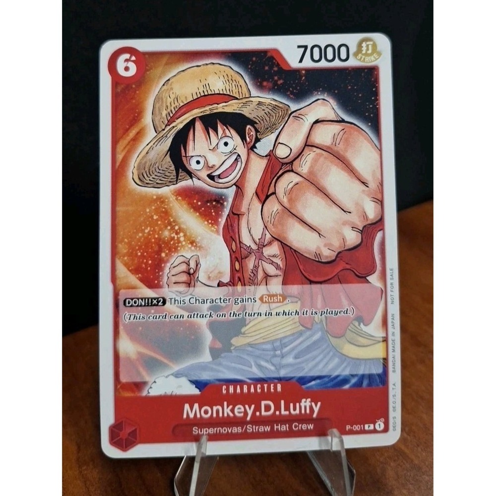 One Piece Monkey D. Luffy Promo P-001 post - errata revision Straw Hat Crew RARE